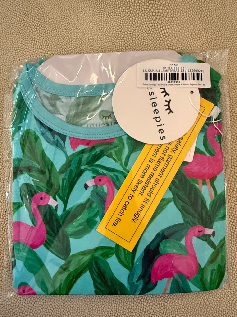 Little Sleepies Palm Springs two piece short sleeve & shorts pajama set 4t